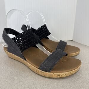 Skechers Luxe Foam Brie Women's Size 8 Sandals Slingback Black